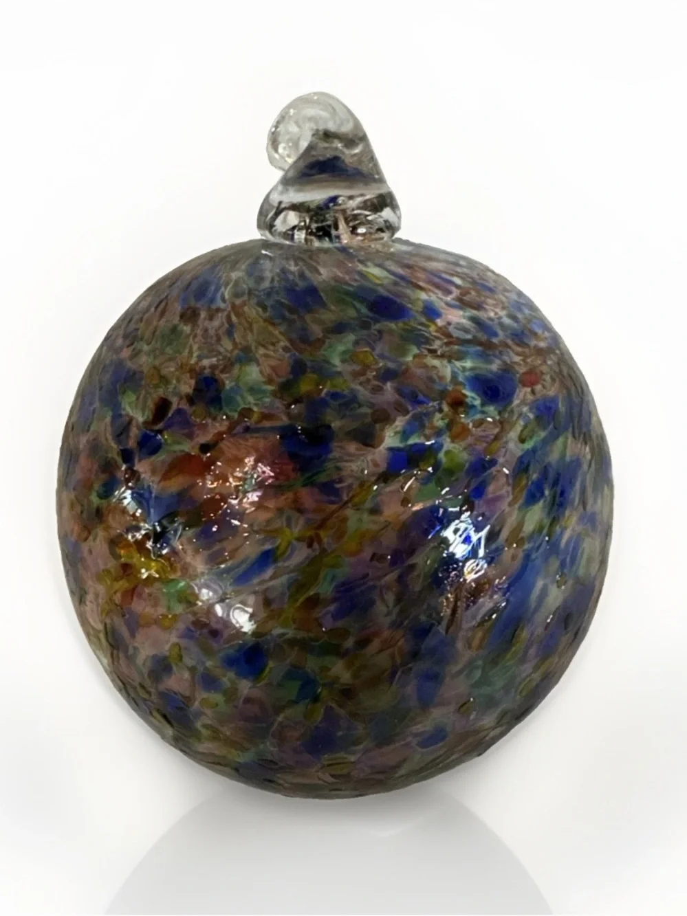 BEAUTIFUL Round Blown GL. Swirl Christmas Ornament WITCH BALL